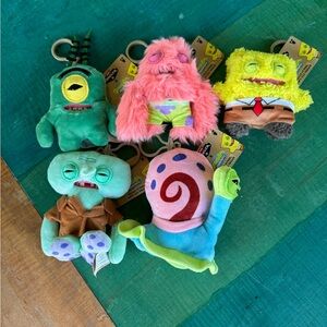 SpongeBob SquarePants Fugglers Plush Keychains Complete Set